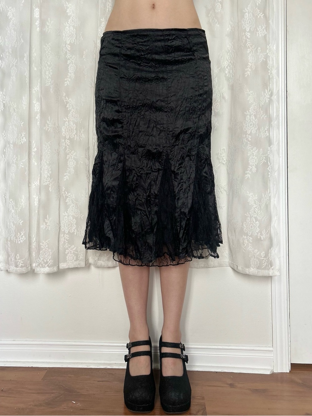 Vintage Vamp Whimsygoth Black Midi Skirt - Picture 4 of 6